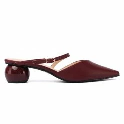 Milliotandco Ever After Pointed Toe Slip On Heels (Maroon)