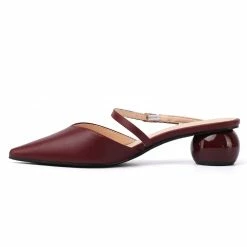 Milliotandco Ever After Pointed Toe Slip On Heels (Maroon)