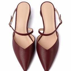 Milliotandco Ever After Pointed Toe Slip On Heels (Maroon)
