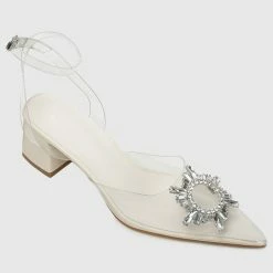 Milliotandco Shoes Fancy Dinner Pointed Toe Heels (White)