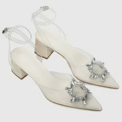 Milliotandco Shoes Fancy Dinner Pointed Toe Heels (White)