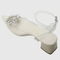 Milliotandco Shoes Fancy Dinner Pointed Toe Heels (White)