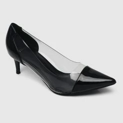 Milliotandco Disney Frozen Springtime Sparkles Transparent Heels Pointed Toe Heels (Black) Shoes