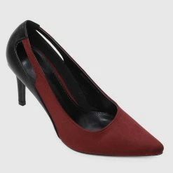 Milliotandco Confident Pointed Toe Heels (Dark Red)