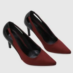 Milliotandco Confident Pointed Toe Heels (Dark Red)