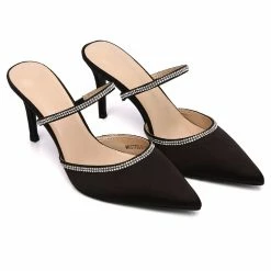 Milliotandco Deven Pointed Toe Heel Shoes (Black)