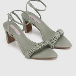 Milliotandco Nurita Harith Haile Pointed Toe Heels (Olive) Shoes