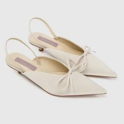 Milliotandco Nurita Harith Hannah Pointed Toe Heels (Beige) Shoes
