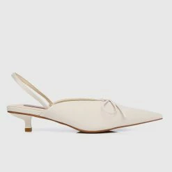 Milliotandco Nurita Harith Hannah Pointed Toe Heels (Beige) Shoes