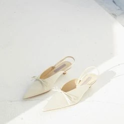 Milliotandco Nurita Harith Hannah Pointed Toe Heels (Beige) Shoes