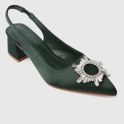 Milliotandco Dazzling Pointed Toe Heels (Dark Green)
