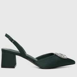 Milliotandco Drusilla Pointed Toe Heels (Dark Green)