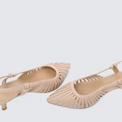 Milliotandco Abagael Pointed Toe Heels (Tan)