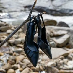 Milliotandco Earth Edit Davinia Pointed Toe Heels (Black)