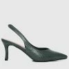 Milliotandco Faye Pointed Toe Heels (Dark Olive Green)