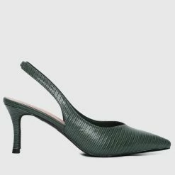 Milliotandco Faye Pointed Toe Heels (Dark Olive Green)
