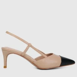 Milliotandco Hadley Pointed Toe Heels (Tan) Shoes