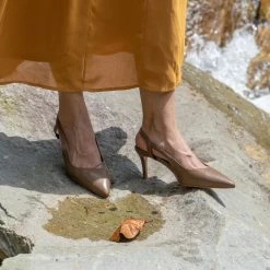 Milliotandco Shoes Earth Edit Harper Pointed Toe Heels (Wood)