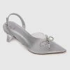 Milliotandco Disney Cinderella The Glass Slipper Transparent Slingback Pointed Toe Heels (Silver)