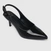 Milliotandco Shoes Disney Snow White Just One Bite Pointed Toe Slingback Pointed Toe Heels (Black)