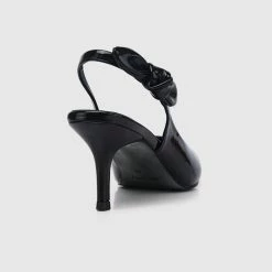 Milliotandco Shoes Disney Snow White Just One Bite Pointed Toe Slingback Pointed Toe Heels (Black)