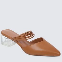 Milliotandco Terah Pointed Toe Heels (Brown) Shoes