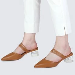 Milliotandco Terah Pointed Toe Heels (Brown) Shoes