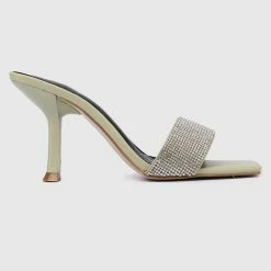 Milliotandco Sparkle Square Toe Heels (Green) Shoes