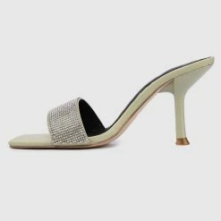 Milliotandco Sparkle Square Toe Heels (Green) Shoes