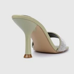 Milliotandco Sparkle Square Toe Heels (Green) Shoes