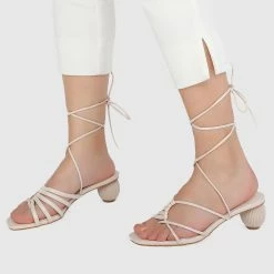 Milliotandco Elizabeth Thong Heels (Almond) Shoes