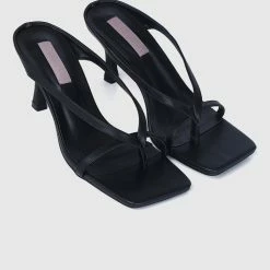 Milliotandco Shoes Nurita Harith Hetty Open Toe Heels (Black)