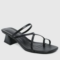 Milliotandco Aislinn Toe Ring Heels (Black) Shoes