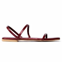 Milliotandco Beauty Square Toe Sandals (Maroon) Shoes