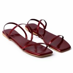 Milliotandco Beauty Square Toe Sandals (Maroon) Shoes