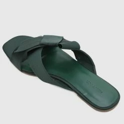 Milliotandco Joetta Criss Cross Flat Sandals (Green) Shoes
