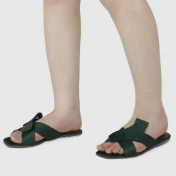Milliotandco Joetta Criss Cross Flat Sandals (Green) Shoes