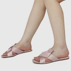Milliotandco Joetta Criss Cross Flat Sandals (Pink) Shoes
