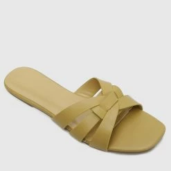 Milliotandco Shoes Joyce Open Toe Flat Sandals (Yellow)