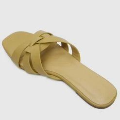Milliotandco Shoes Joyce Open Toe Flat Sandals (Yellow)