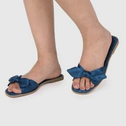 Milliotandco Shoes Shantelle Open Toe Slide Sandals (Teal)