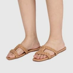 Milliotandco Disney Rapunzel My New Dream Braided Strap Heels Open Toe Sandals & Flip Flops (Brown)
