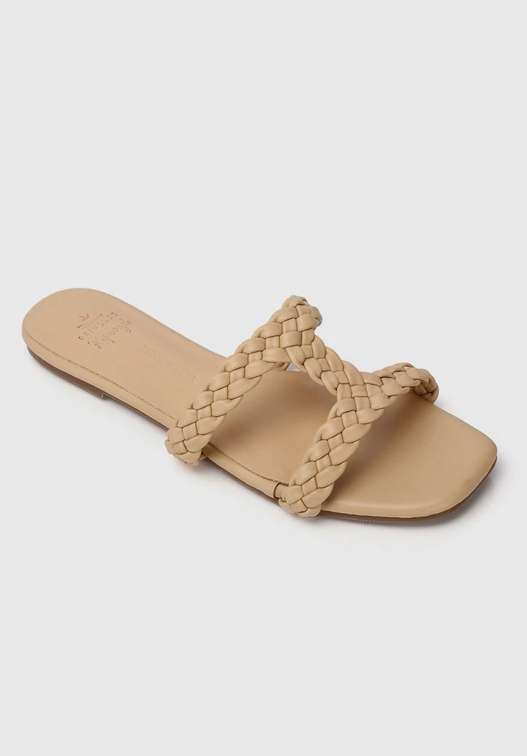 Milliotandco Disney Rapunzel My New Dream Braided Strap Heels Open Toe Sandals & Flip Flops (Nude)