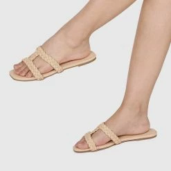 Milliotandco Disney Rapunzel My New Dream Braided Strap Heels Open Toe Sandals & Flip Flops (Nude)