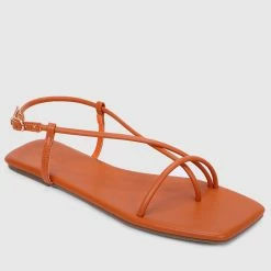 Milliotandco Shoes Charlotte Open Toe Sandals & Flip Flops (Dark Orange)