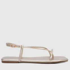 Milliotandco Charlotte Open Toe Sandals & Flip Flops (Gold) Shoes
