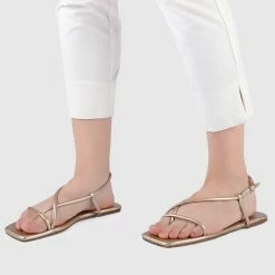 Milliotandco Charlotte Open Toe Sandals & Flip Flops (Gold) Shoes