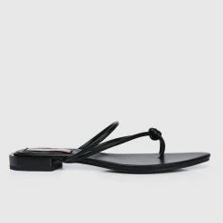 Milliot & Co Shoes Nurita Harith Halle Pointed Toe Sandals & Flip Flops (Black)