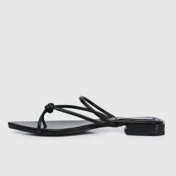 Milliot & Co Shoes Nurita Harith Halle Pointed Toe Sandals & Flip Flops (Black)