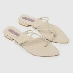 Milliotandco Nurita Harith Halle Pointed Toe Sandals & Flip Flops (Beige) Shoes